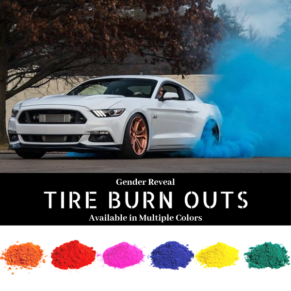 ORIGINAL BURNOUT Gender Reveal Packs | Simple Black Tire Pack for Peel Outs  | Burnout Kits | Pink | Blue | Burnout Powder