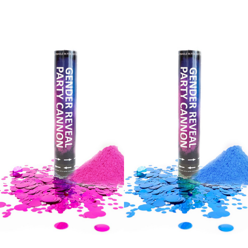 2 Pack - Gender Reveal Powder & Confetti Cannons