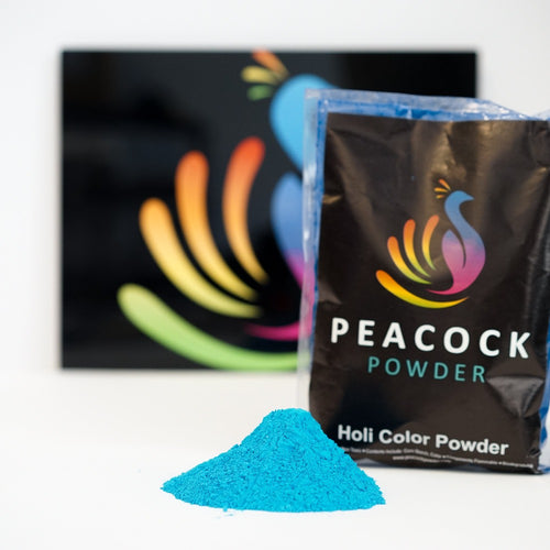 blue gender reveal holi color powder