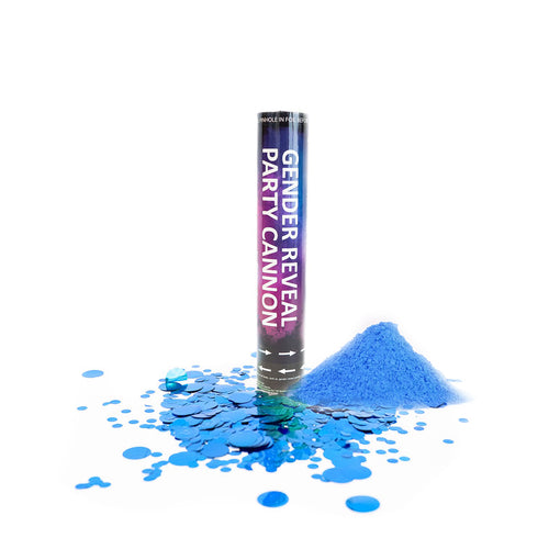 blue powder smoke confetti cannon