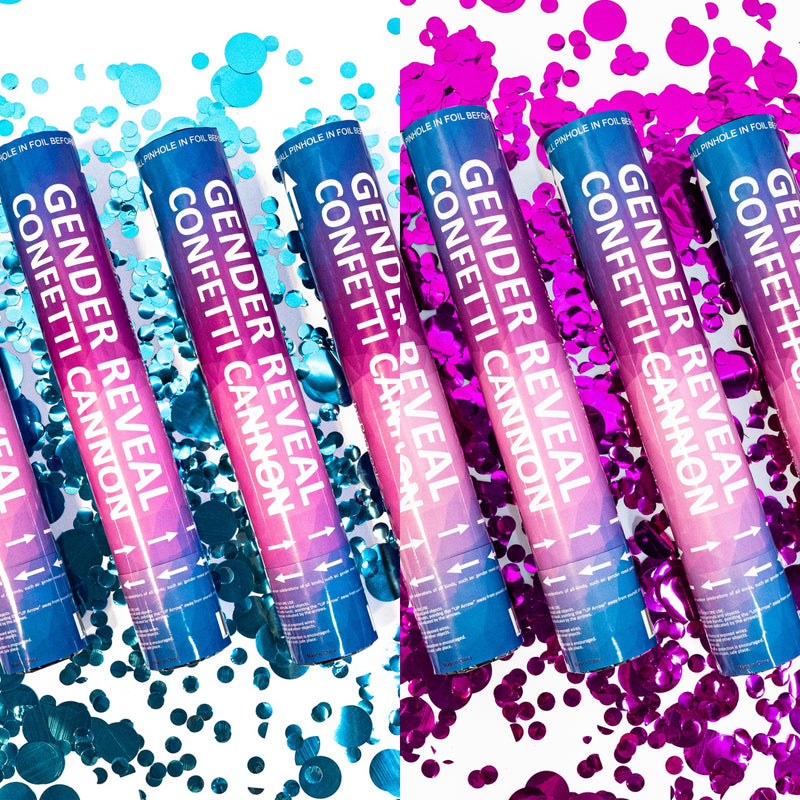 Gender Reveal Confetti Cannons [4 Pack]