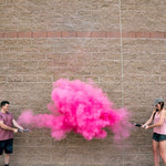 pink gender reveal smoke powder cannon holi